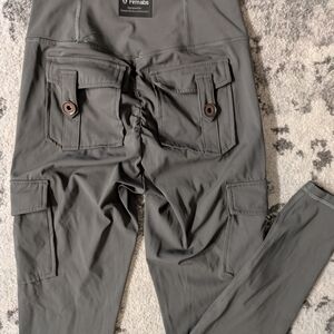 FIRM ABS Leggings Womens XS Gray Cargo High Waisted Pocket Athletic